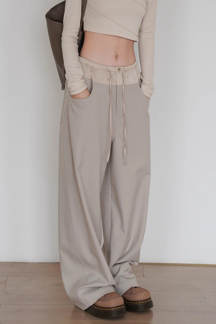 LORIA - Pantaloni yoga wide leg con vita colorblock