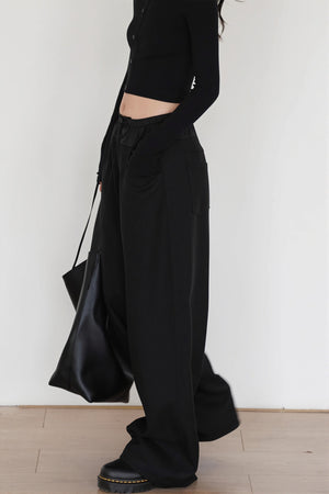 LORIA - Pantaloni yoga wide leg con vita colorblock