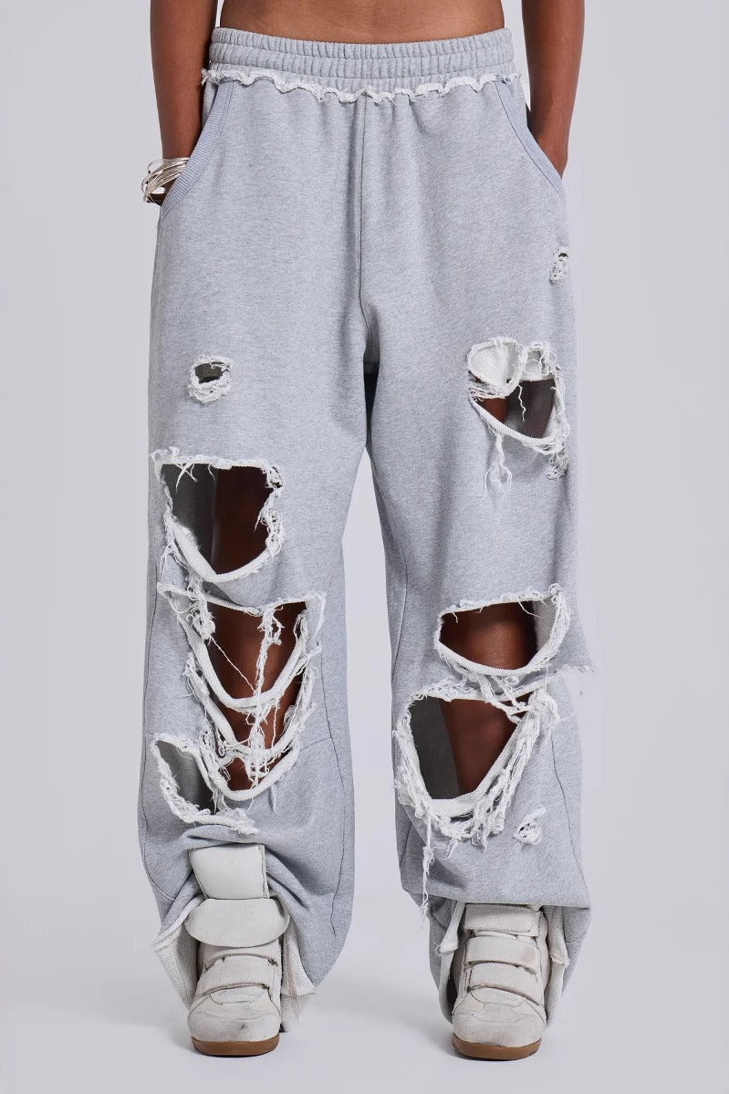 MARLIANA - Pantaloni loose fit effetto strappato