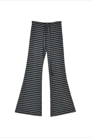 GELSOMINO - Pantaloni flare grigi a righe