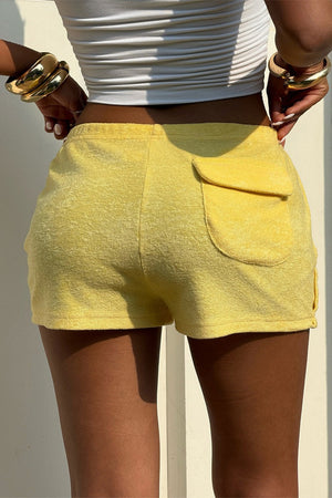 DOLCEDO - Shorts gialli a vita media con coulisse