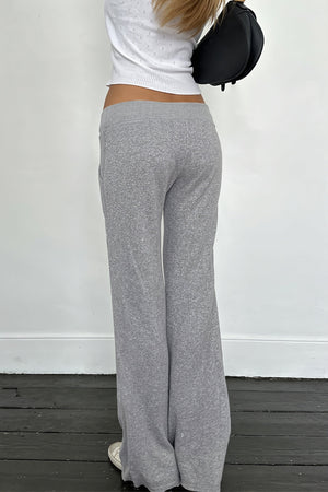 ROSCIANO - Pantaloni dritti grigi con stampa e coulisse