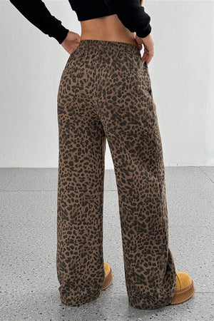 SYDNEY - Pantaloni wide leg con stampa animalier