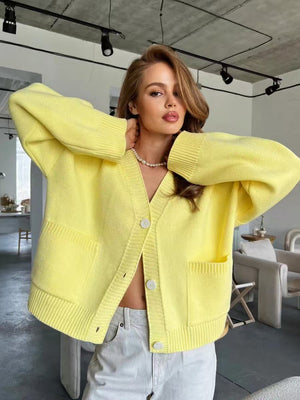 CASSATT - Cardigan oversize con scollo a V e tasche