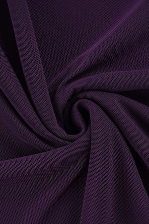 LOZZOLO - Gonna midi viola in mesh con volant