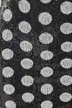 GAZZANIGA - Minigonna nera a pois con paillettes