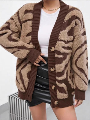 BISCEGLIE - Cardigan leopardato in maglia