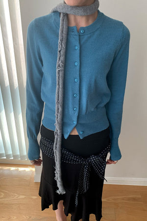 NARZOLE - Slim-Fit Round-Neck Knit Cardigan