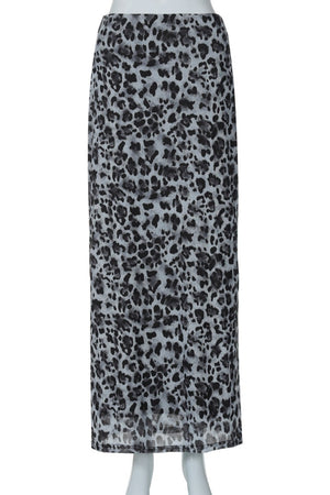 VENTOTENE - Casual Mesh Leopard Print Skirt