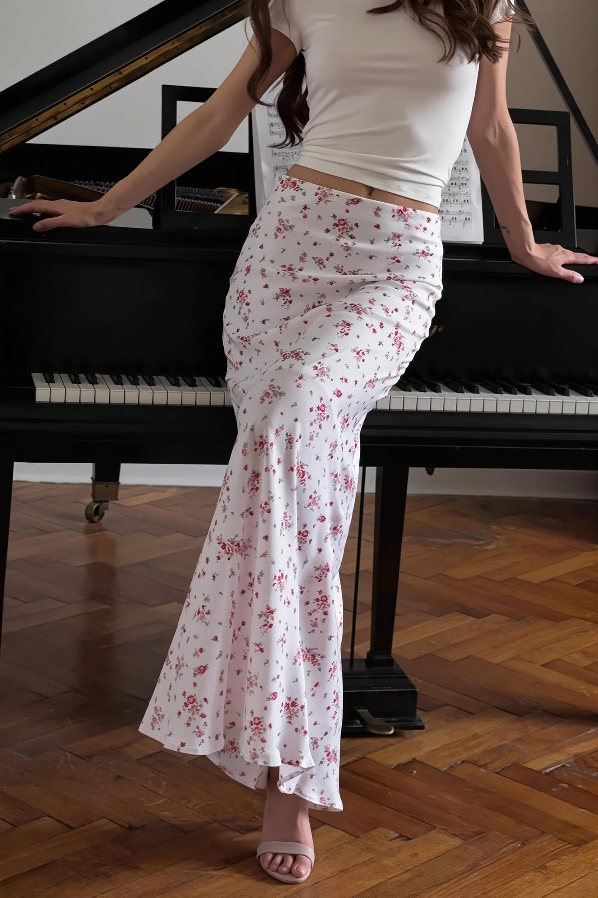 CARTAGENA - Gonna a sirena lunga con stampa floreale