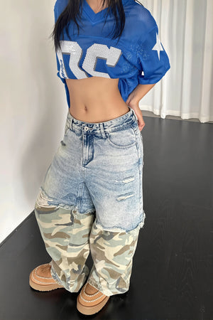 CRESSA - Jeans dritti dal look camouflage vintage