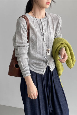 MOROLO - Cardigan in maglia con dettagli traforati