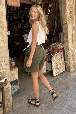 VETTO - Shorts utility a vita alta wide leg