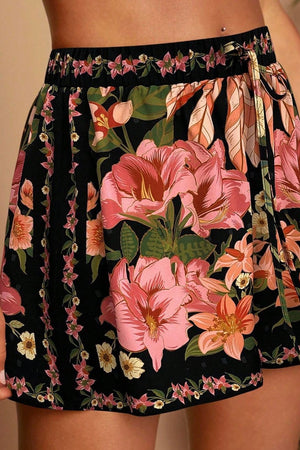 SPINETE - Shorts estivi a vita alta con stampa floreale