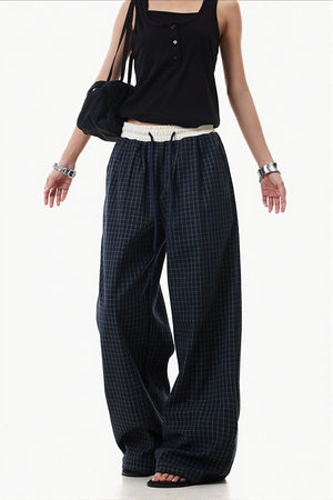 MORBEGNO - Pantaloni wide leg a vita bassa