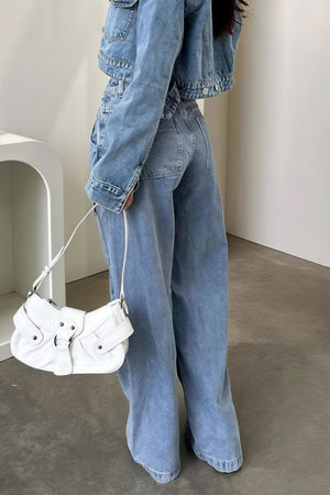 BORONEDDU - Jeans cargo dritti effetto vintage