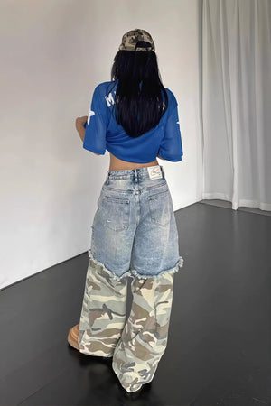 CRESSA - Jeans dritti dal look camouflage vintage