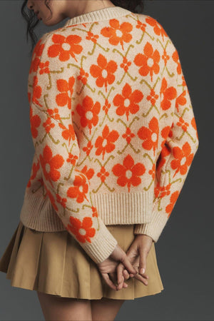 GHILARZA - Cardigan in maglia jacquard con bottoni