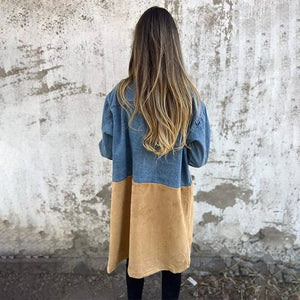 COLLEPARDO - Giacca in denim patchwork con rever