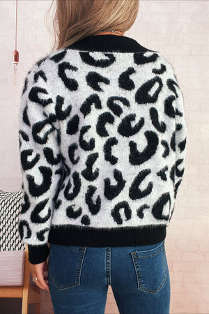 SEGNI - Cardigan corto in maglia animalier