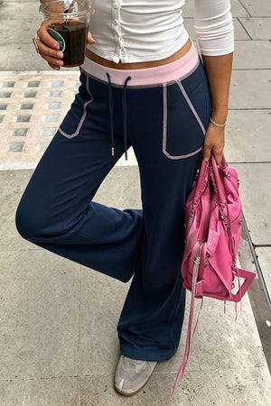 FABIANA - Pantaloni svasati in maglia con coulisse
