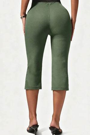 LANDIONA - Pantaloni flare cropped a vita alta elasticizzati