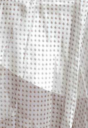MARZANO - Gonna maxi beige a pois con balze asimmetriche