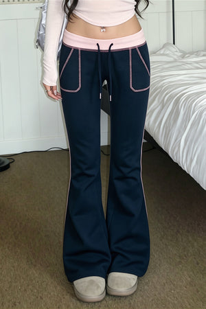 FABIANA - Pantaloni svasati in maglia con coulisse