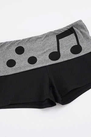 BELLAGIO - Shorts neri con stampa musicale