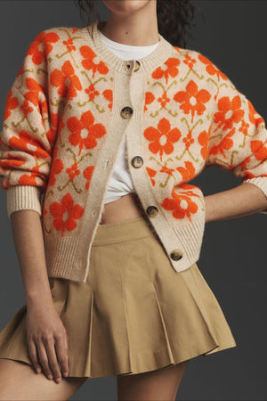 GHILARZA - Cardigan in maglia jacquard con bottoni