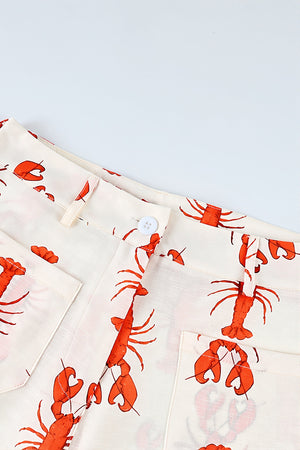 CASAGIOVE - Pantaloni a gamba dritta con stampa aragosta