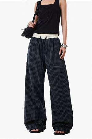 MORBEGNO - Pantaloni wide leg a vita bassa
