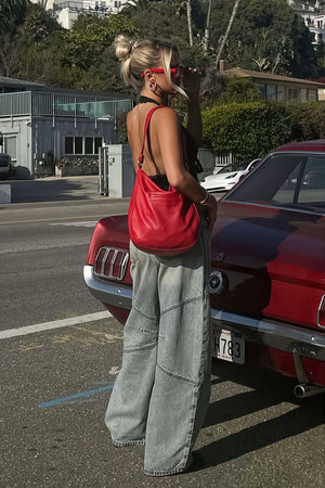 CHIARI - Jeans dritti a vita bassa effetto vintage