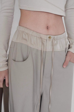 LORIA - Pantaloni yoga wide leg con vita colorblock