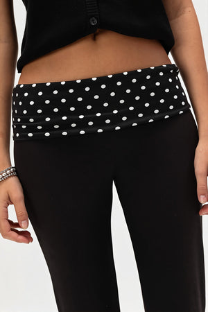 STAITI - Pantaloni neri a pois dal taglio ampio