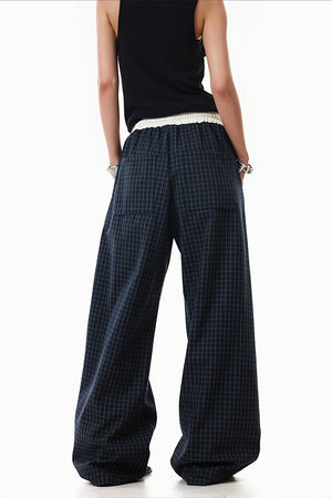 MORBEGNO - Pantaloni wide leg a vita bassa