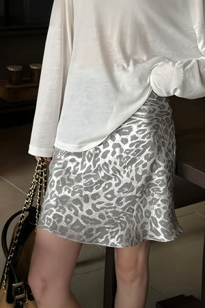 ROASIO - Gonna midi svasata animalier metallizzata
