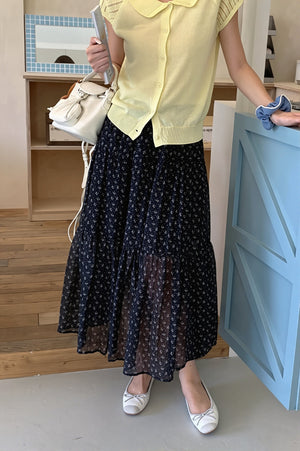 BUCCINO - Sexy Floral Drawstring Waist Flowy Skirt