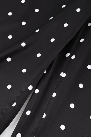 CASSACCO - Pantaloni dritti neri a pois