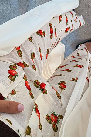 CASAGIOVE - Pantaloni a gamba dritta con stampa aragosta