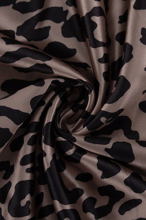 DORGALI - Satin Leopard Mermaid Maxi Skirt