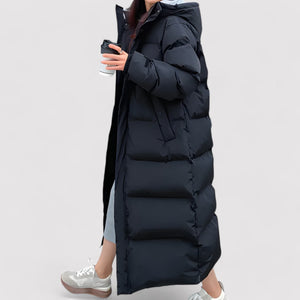 TODI - Giacca Parka Puffer Lunga Nera Impermeabile con Cappuccio da Donna