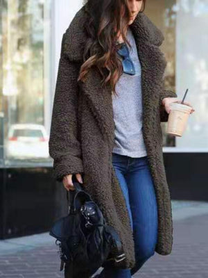 SAMOLACO - Cappotto lungo teddy dal taglio oversized
