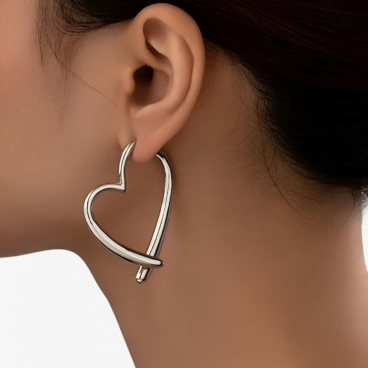 REGINA - Orecchini cuore argento personalizzati eleganti