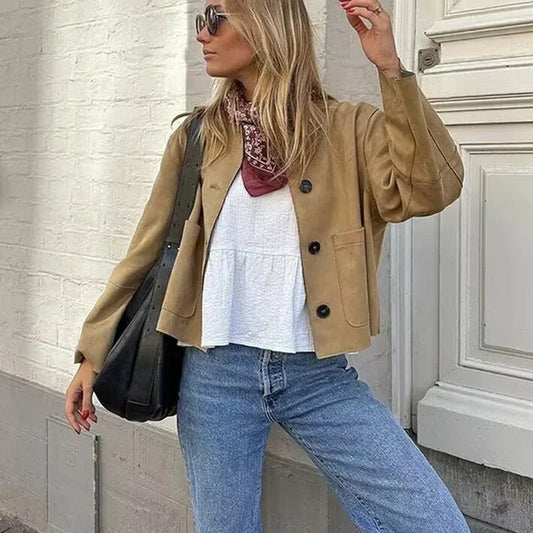 VARSI - Giacca cropped elegante con bottoni