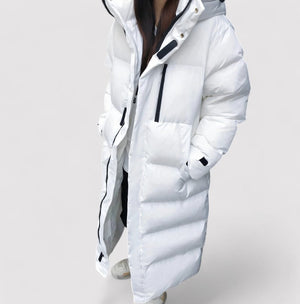 TODI - Giacca Parka Puffer Lunga Nera Impermeabile con Cappuccio da Donna