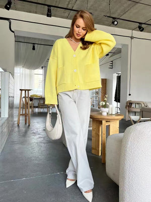 CASSATT - Cardigan oversize con scollo a V e tasche
