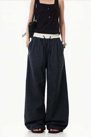 MORBEGNO - Pantaloni wide leg a vita bassa