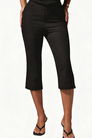 LANDIONA - Pantaloni flare cropped a vita alta elasticizzati