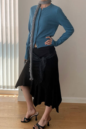 NARZOLE - Slim-Fit Round-Neck Knit Cardigan
